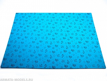 100128RK Коврик для резки А2, 3 слоя, голубой небо