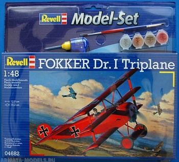 64682 Набор Самолет Триплан Истребитель Fokker Dr. I, 1-ая МВ, немецкий
