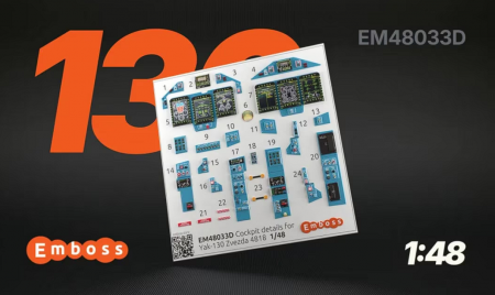 EM48033D Включенные приборные панели Як-130 для модели Звезда 1:48 (3D декаль)