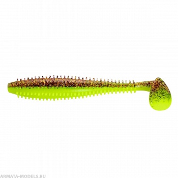 Виброхвост Shaggy 5,12"/13 см Golden Lime  5шт. (HS-18-048) Helios