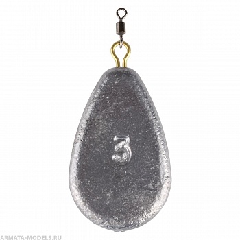 Груз плоская капля с вертлюгом 140 г Тонар( цена указана за упаковку, в количестве 20шт.)