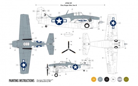 A55214 САМОЛЕТ Grumman F4F-4 Wildcat Starter Set Airfix