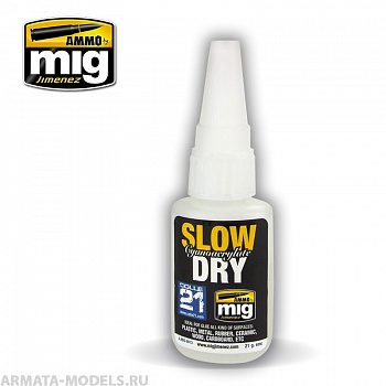 AMIG8013 Ammo Mig Супер-клей цианакрилатный медленного высыхания SLOW DRY CYANOACRYLATE