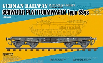 35A02-MW Сборная модель платформы 1/35 German Railway SCHWERER PLATTFORMWAGEN Type Ssys ( Metal wheels Edition )