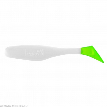 Виброхвост Vigor 3,75"/9.5 см White & Green 7шт. (HS-6-016) Helios