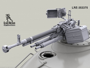 LRE35375 Танковый зенитный 12,7 мм пулемет ДШКМТ на раннем лафете с открытым коллиматорным прицелом К-10Т