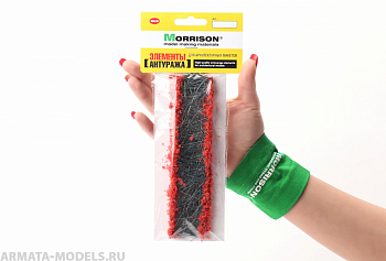 004lc002 Цветочные ленты для макета. Красные соцветия.