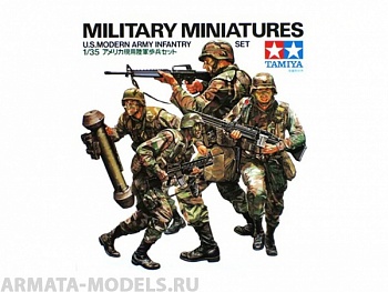 35133T Американские современные пехотинцы с М16А1, М203, М47 и М60 в атаке (4 фигуры)