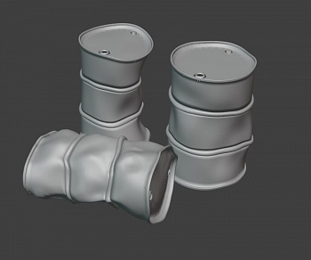 HE-48024 Миниатюра бочки мятые #1