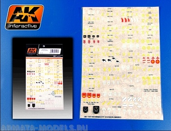 AK108 Декаль  WEHRMACHT DIVISION MARKS 1/35