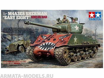 35359T Американский танк Medium Tank M4A3E8 Sherman - Easy Eight Korean War с двумя фигурами. В комплекте виниловые траки 35359T Американский танк Medium Tank M4A3E8 Sherman - Easy Eight Korean War с двумя фигурами. В комплекте виниловые траки