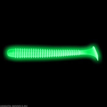 Виброхвост Liny Catcher 2,35"/6 см Phosphorus 12шт. (HS-5-041) Helios