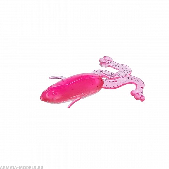 Лягушка Crazy Frog 2,36"/6,0 см Silver Sparkles & Pink 10шт. (HS-22-035) Helios