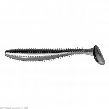 Виброхвост Shaggy 3,35"/8,5 см Black & White 5шт. (HS-16-023) Helios