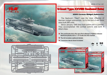 S.007 Тип XXVIIB “Seehund” (поздняя) Германская сверхмалая подводная лодка IIМВ ICM