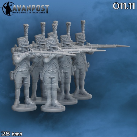 011.11АП Французская линейная пехота: гренадерская рота в киверах Аванпост
