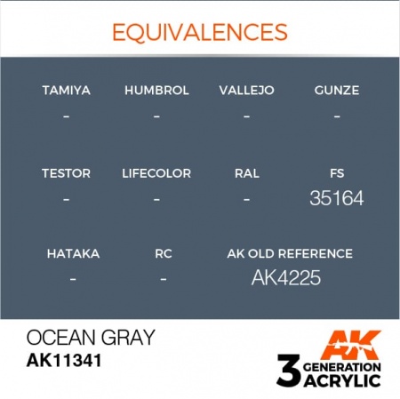 AK11341 Краска акриловая 3Gen Ocean Gray (FS35164)