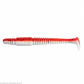 Виброхвост Minoga 3,75"/9.5 см Red & White 5шт. (HS-17-003) Helios