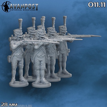 011.11АП Французская линейная пехота: гренадерская рота в киверах