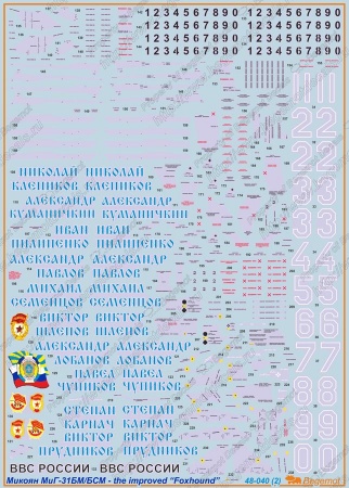 48040 Декаль Микоян МиГ-31БМ
