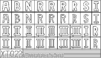 ХТ-023 Фототравление German Letters Large