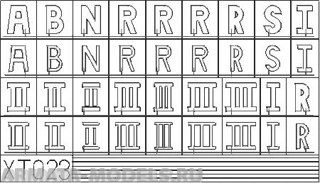 ХТ-023 Фототравление German Letters Large