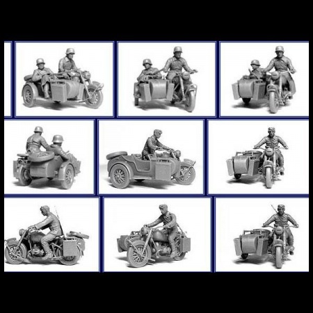 MB3548 Фигуры Немецкие мотоциклисты на марше Master Box (MB)