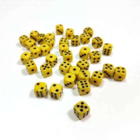 1136 Набор из 36 кубиков D6 (желтый)