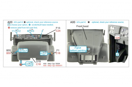 QD35069 3D Декаль интерьера кабины Steyr 1500A (Tamiya)