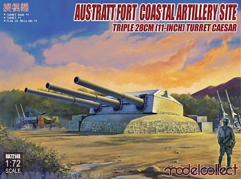 UA72148 Austratt fort coastal artillery site triple 28cm turret Caesar