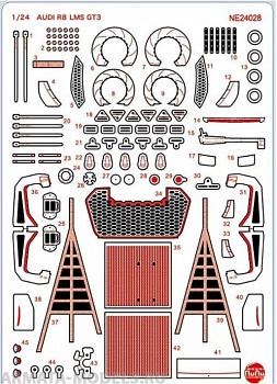 NE24028 PE Parts for Audi R8 LMS GT3