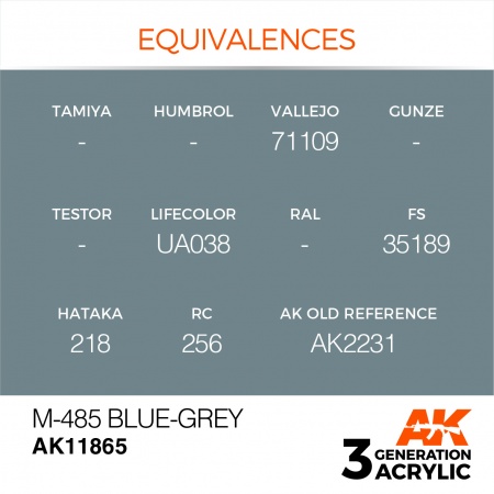 AK11865 Краска акриловая 3Gen M-485 Blue-Grey