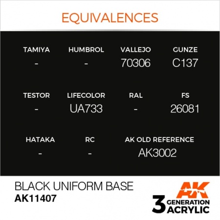 AK11407 Краска акриловая 3Gen Black Uniform Base