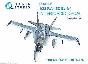 QD32131 3D Декаль интерьера кабины F/A-18D Early (Academy)