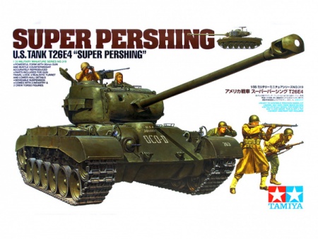 35319 Американский танк T26E4 Super Pershing с пятью фигурами (2 танкиста и 3 пехотинца) Tamiya