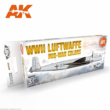 AK11717 Набор красок WWII Luftwaffe Mid-War Colors SET 3G