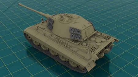 35363 Pz.Kpfw.VI Ausf.B Королевский тигр с башней Хеншель (позднего производства), Германский тяжелый танк ICM