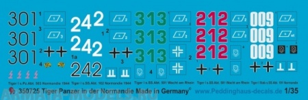 725PED Декаль Tiger markings in the Normandy