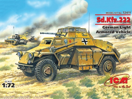 72411 Sd.Kfz.222, германский легкий бронеавтомобиль ICM