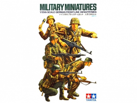 35196T Немецкий танковый десант (5 фигур)в атаке в форме образца 1944г.(М44) с MG42, MP44, G43 и Panzerfaust 60 Tamiya