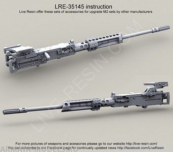 LRE35145 Тело пулемёта M2 Browning .50 калибр с кронштейном для тяжёлого фонаря Surefire HellFighter, основание для прицела M2 NV
