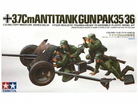 35035T 37-мм противотанковая пушка PAK35/36 с артиллерийским расчетом (4 фигуры) Tamiya