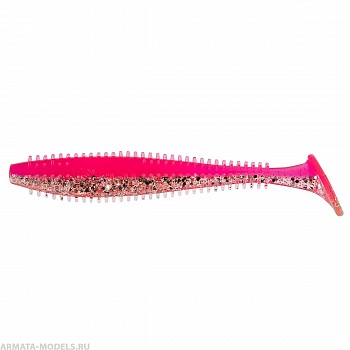 Виброхвост несъедоб. Shaggy 5,12/13 см Silver Sparkles & Pink 50шт. (HS-18-035-N) Helios( цена указана за упаковку, в количестве 50шт.)