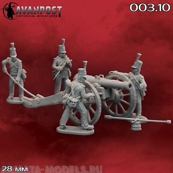003.10 Британская средняя 12-фунтовая пушка с расчётом (1807-1812)