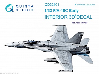 QD32101 3D Декаль интерьера кабины F/A-18С Early (для модели Academy)