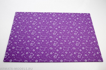 100124RK Коврик для резки Животные фиолетовый А3, 3 слоя
