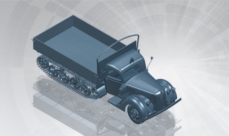 35412 V3000S/SS M (Sd.Kfz.3b) Maultier, немецкий полу-гусеничный грузовик ICM