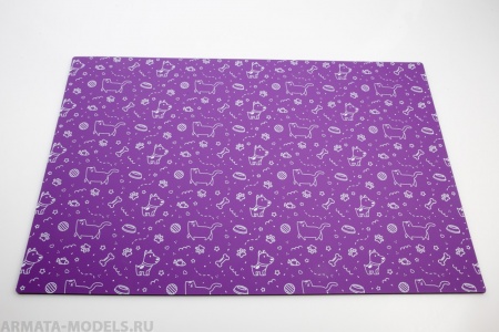 100124RK Коврик для резки Животные фиолетовый А3, 3 слоя