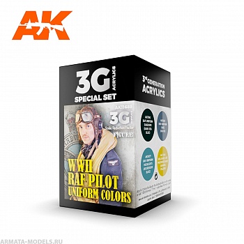 AK11689 Набор красок WWII RAF UNIFORM COLORS 3G