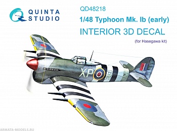 QD48218 3D Декаль интерьера кабины Hawker Typhoon Mk.1b early (Hasegawa)